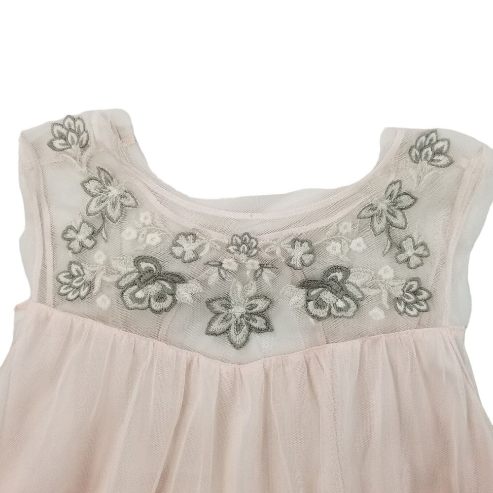 Hollister Babydoll Layered Tank Top Womens M Pink Embroidered Sleeveless Top - Picture 6 of 16